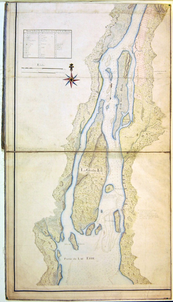 Detail of Grosse Isle and part of Lake Erie, 1796 by French School