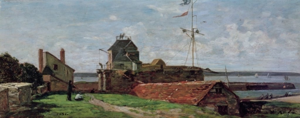 Detail of The Francois Ier Tower at le Havre, 1852 by Eugene Louis Boudin