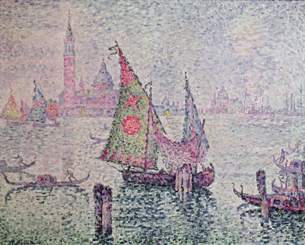 Detail of The Green Sail, Venice, 1904 by Paul Signac