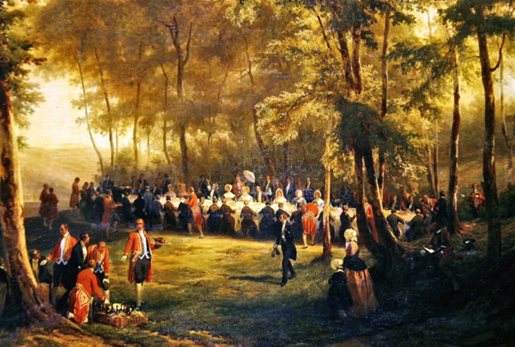 Detail of Lunch Given by Louis-Philippe for Queen Victoria in the Forest of Eu, 6th September 1843, 1844 by Karl Girardet
