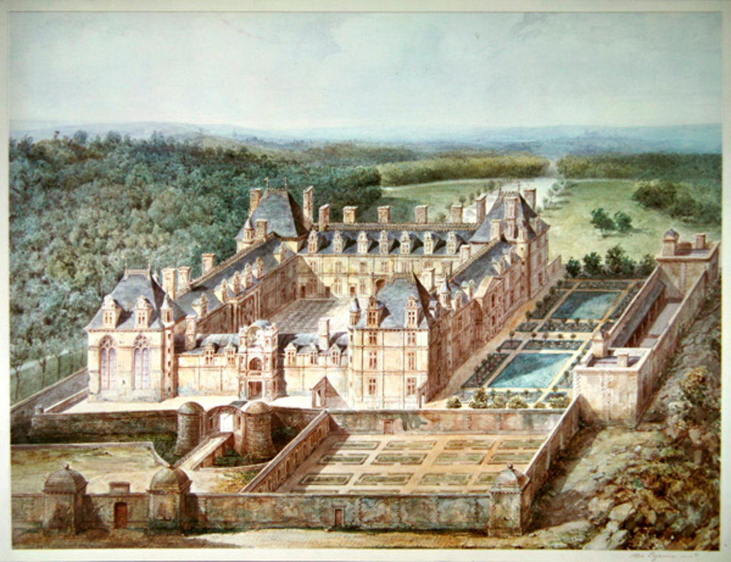 Detail of View of the Chateau of Ecouen by Alphonse Lejeune