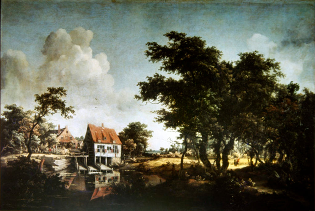 Detail of The water mills by Meindert Hobbema