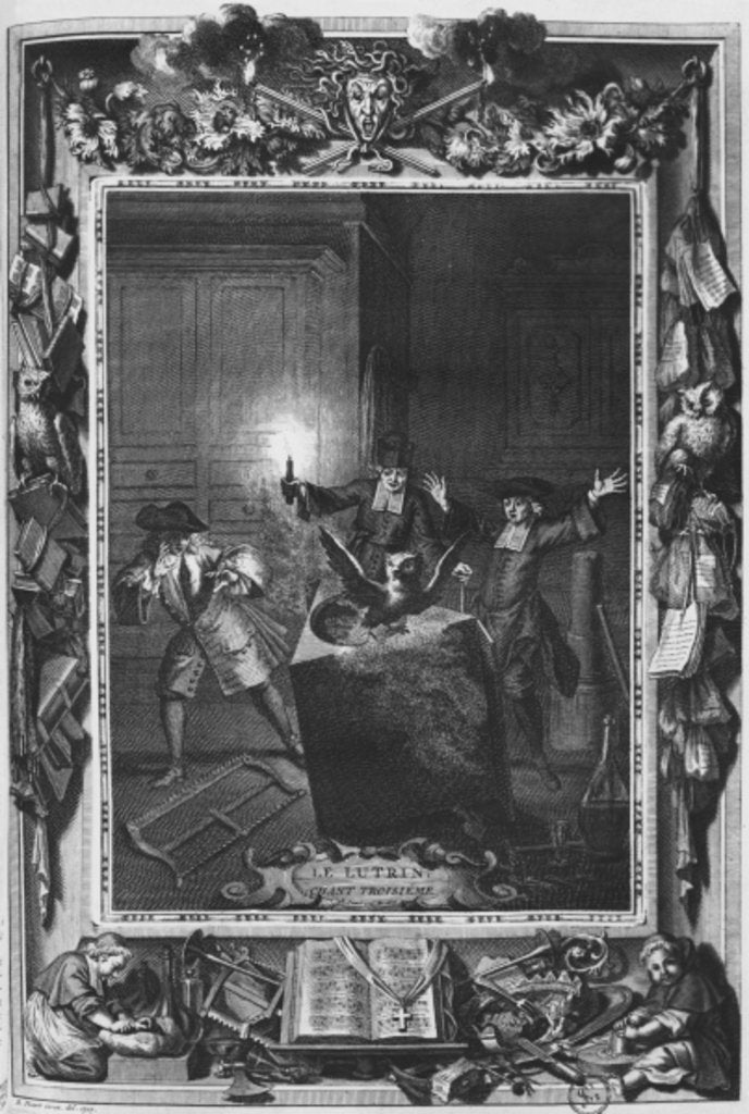 Detail of Illustration from 'Le Lutrin' by Nicolas Boileau, known as Boileau-Despreaux, 3rd canto, published in 1728 by Bernard Picart