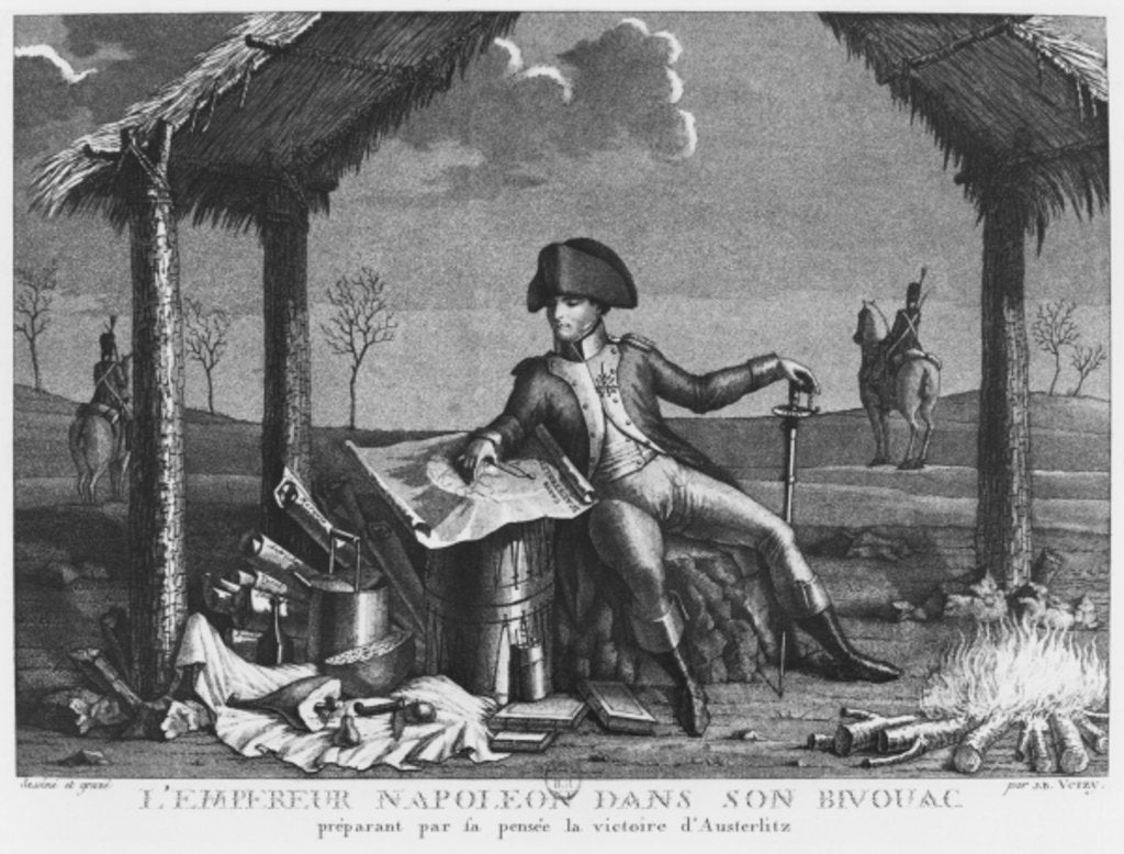 Detail of Bivouac of Emperor Napoleon I planning the victory of Austerlitz, 1805 by Jean Baptiste Verzy