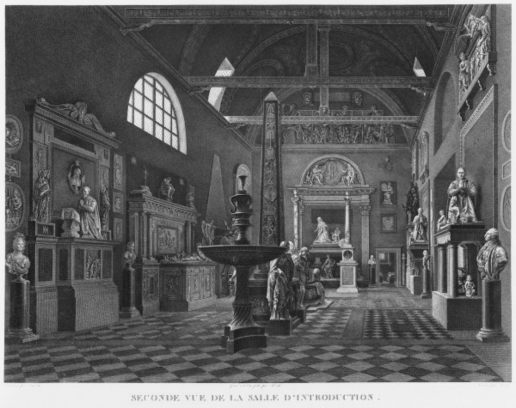 Detail of Second view of the introductory room, Musee des Monuments Francais, Paris by Jean Lubin Vauzelle