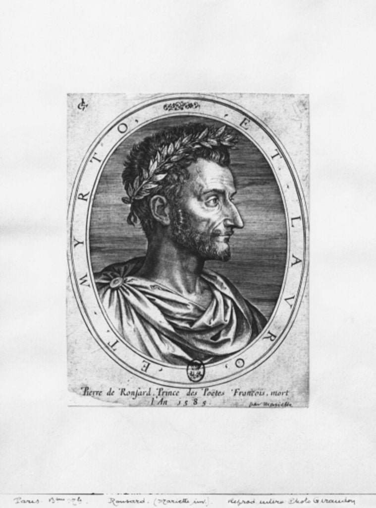 Detail of Pierre de Ronsard, Prince of Poets by Pierre Jean Mariette