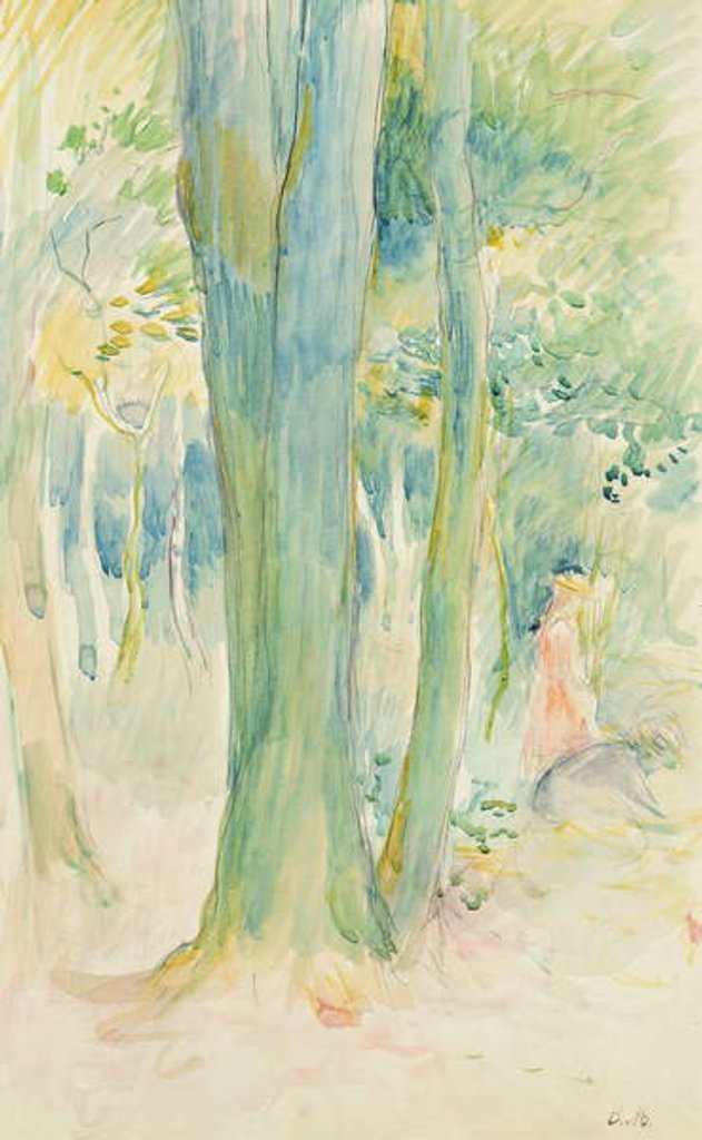 Detail of Under the trees in the wood, 1893 by Berthe Morisot