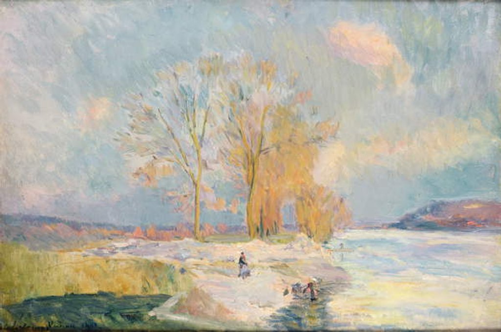 Detail of Banks of the Seine and Vernon in Winter, 1901 by Albert-Charles Lebourg