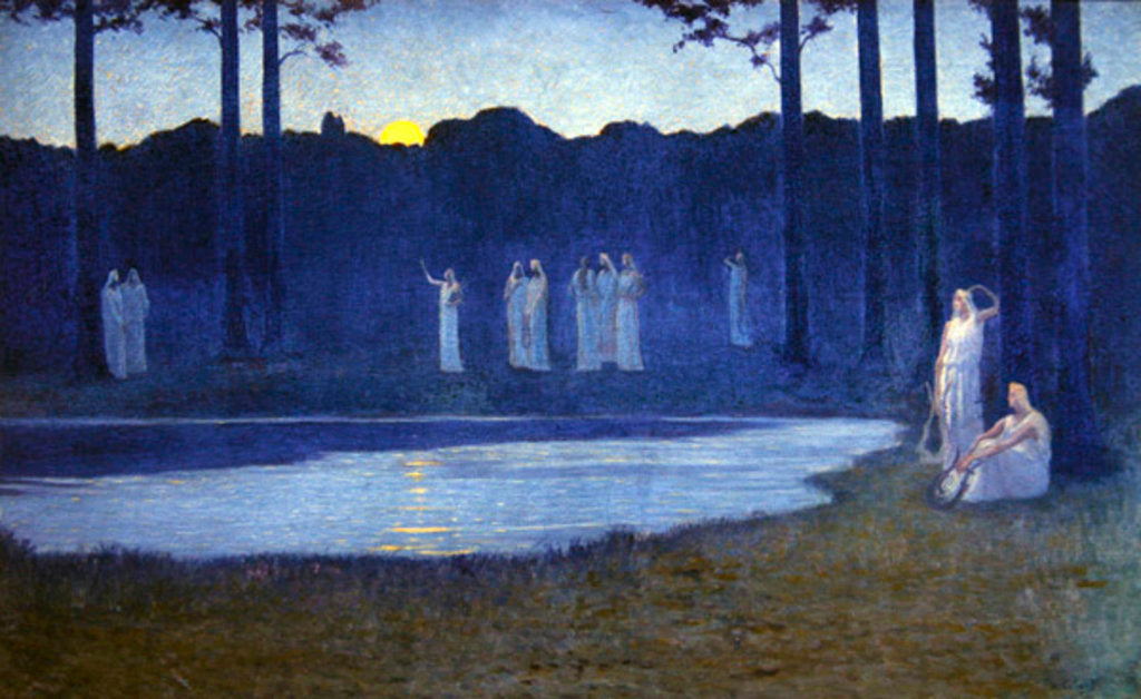 Detail of The Songs of the Night, 1896 by Alphonse Osbert