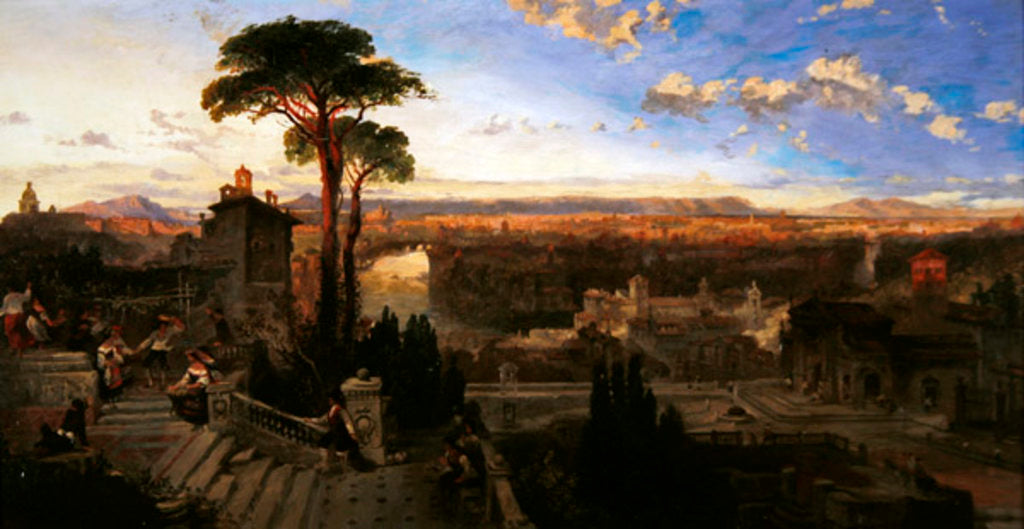 Detail of Rome, twilight, view from the Convent of San Onofrio on Mount Janiculum, c.1853-55 by David Roberts