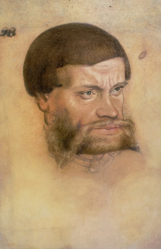 Detail of Portrait thought to be of John the Steadfast, Elector of Saxony by Lucas the Elder Cranach