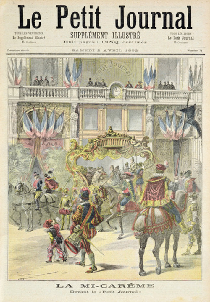 Detail of Title page depicting the mid-Lent parade in front of the Petit Journal offices by Henri Meyer