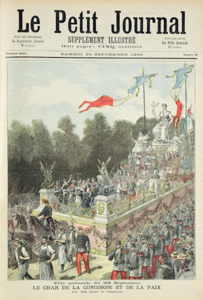 Detail of Title page depicting the national holiday on 22nd September celebrating the centennial of the proclamation of the Republic by Henri Meyer