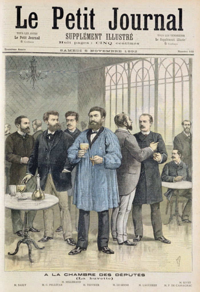 Detail of Title page depicting the bar in the House of Deputies by Henri Meyer