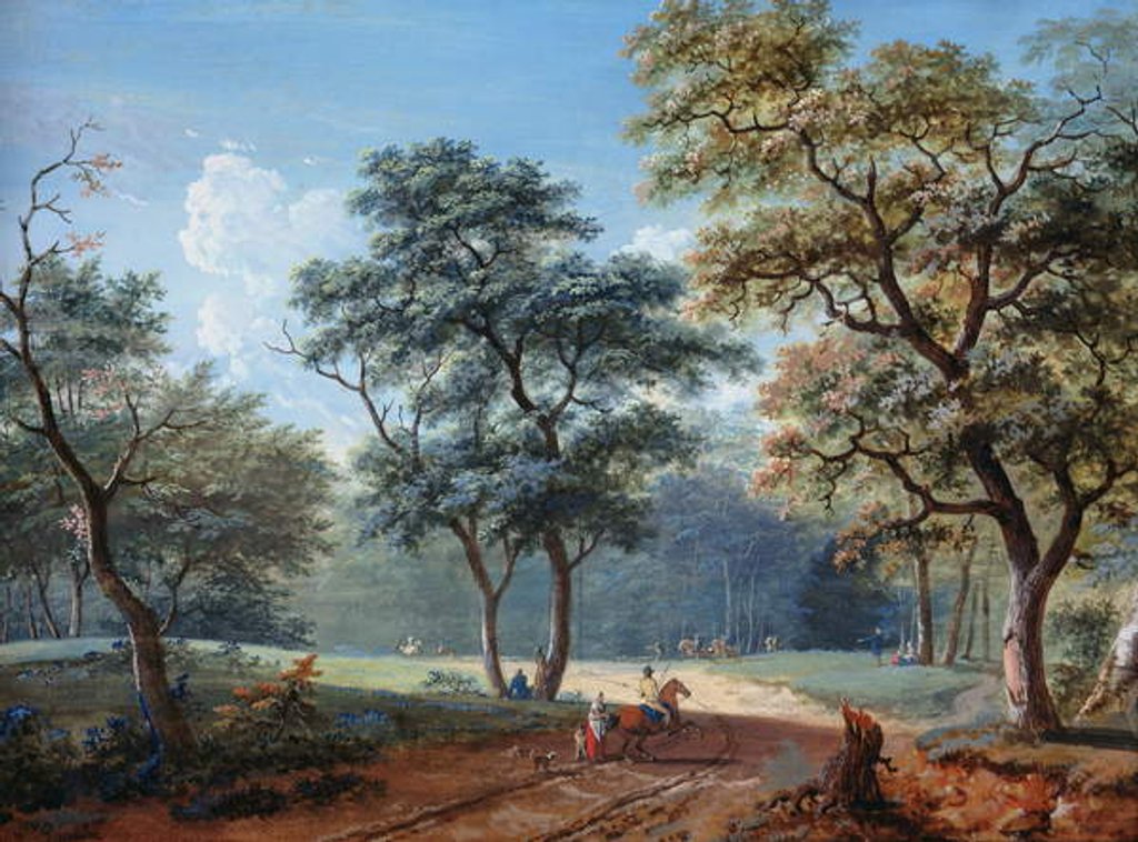 Detail of The Bois de Boulogne, 1797 by Lazare Bruandet