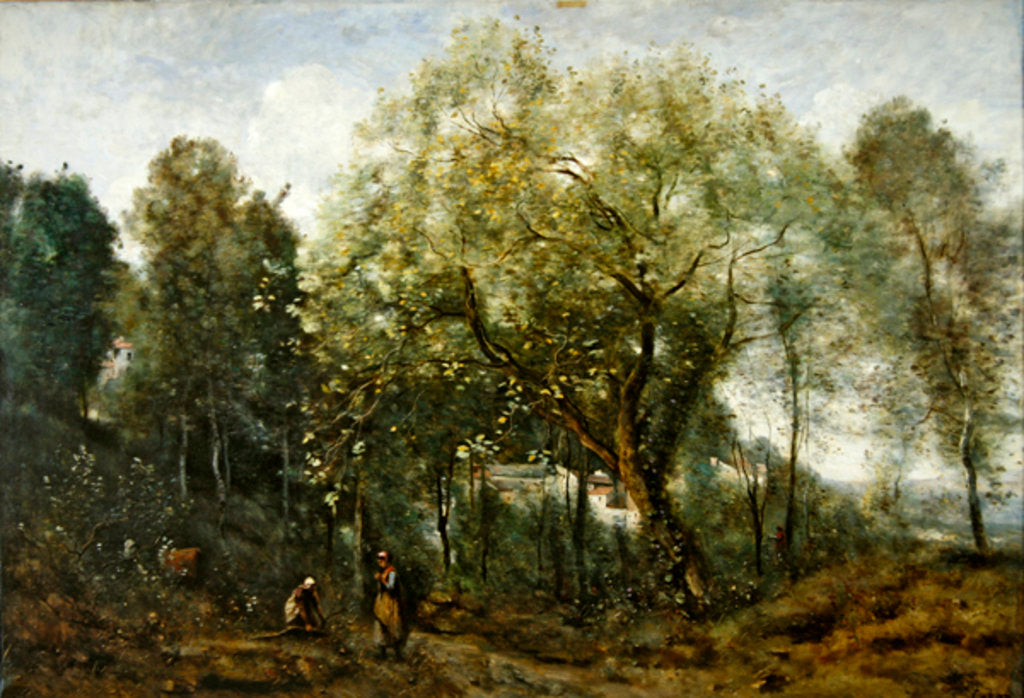 Detail of Le Catalpa, memory of Ville-d'Avray, 1869 by Jean Baptiste Camille Corot