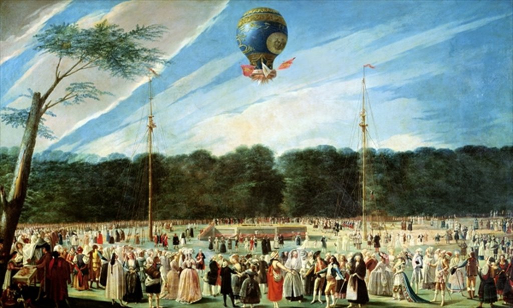 Detail of The Ascent of the Montgolfier Balloon at Aranjuez, c.1764 by Antonio Carnicero