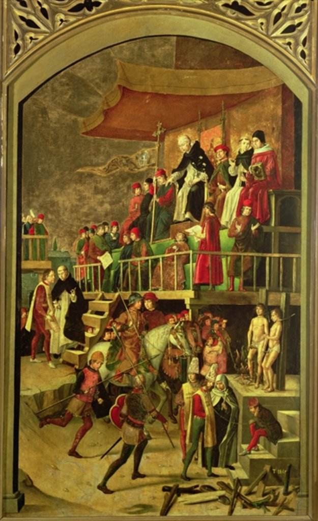 Detail of St. Dominic Presiding over the Burning of Heretics, c.1495 by Pedro Berruguete