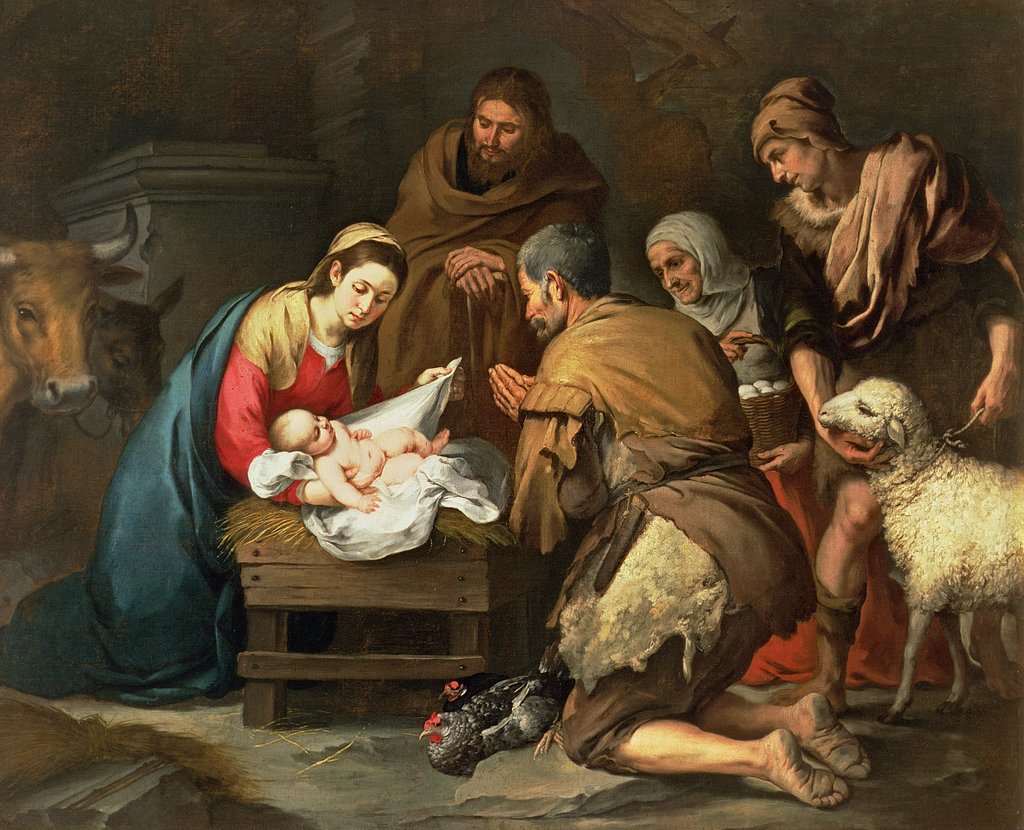 Detail of The Adoration of the Shepherds, c.1650 by Bartolome Esteban Murillo
