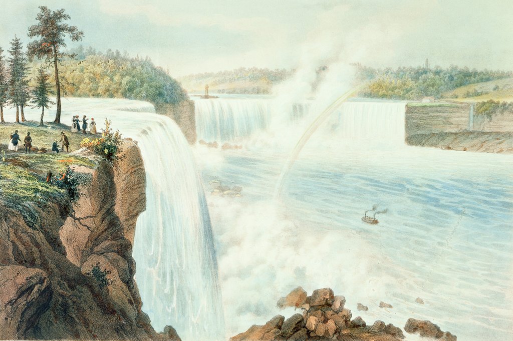 Detail of Niagra Falls by Augustus Kollner