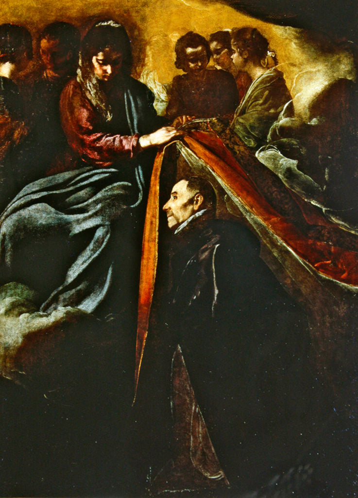 Detail of The Virgin appearing to St Ildephonsus and giving him a robe by Diego Rodriguez de Silva y Velazquez