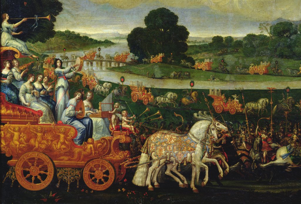 Detail of Earth, detail of the left carriage with nine Muses, c.1640-41 by Claude Deruet