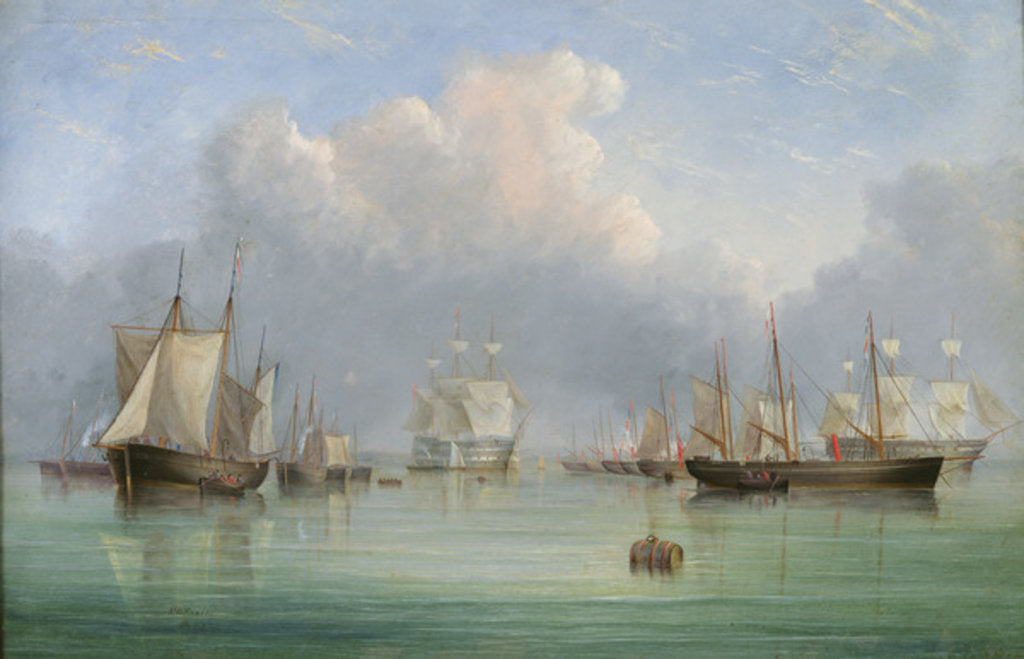 Detail of Ships off Ryde by Arthur Wellington Fowles