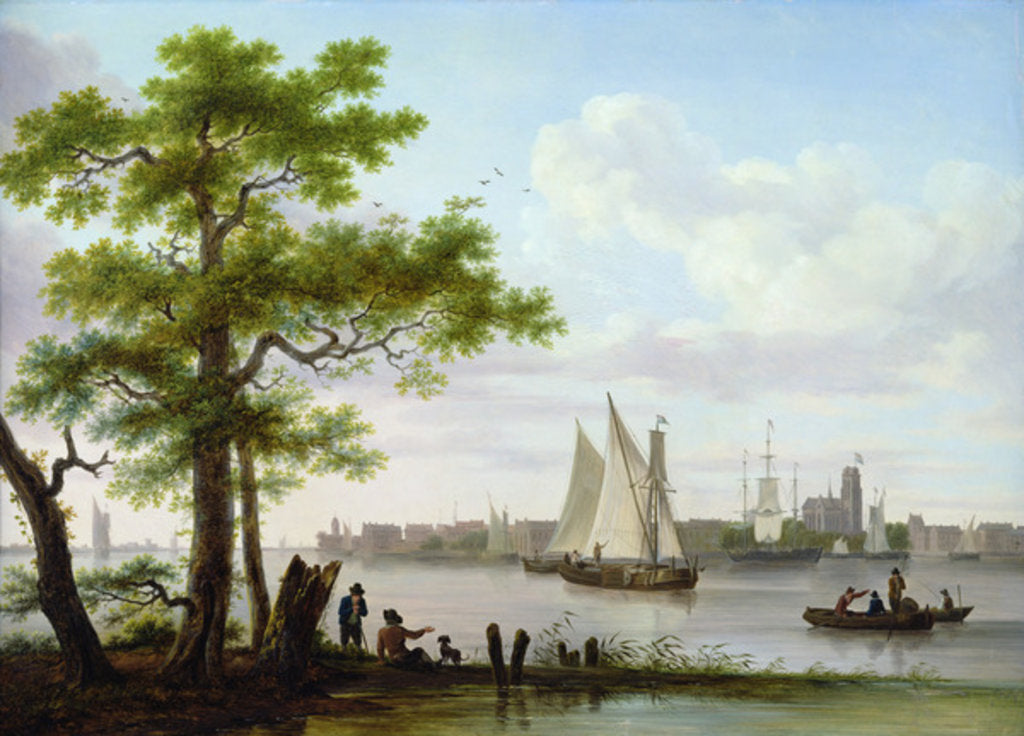 Detail of Town on an estuary, c.1801-02 by Frans Swagers