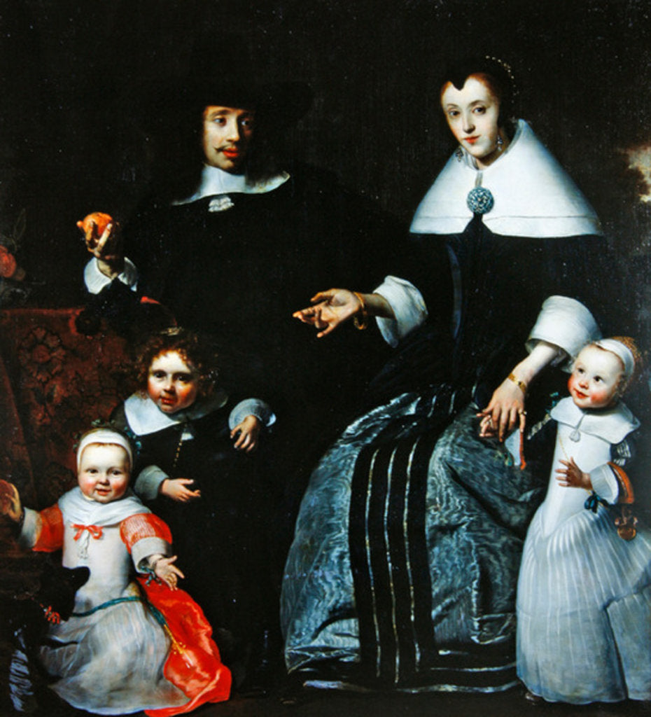 Detail of Family portrait by Cornelis Bisschop