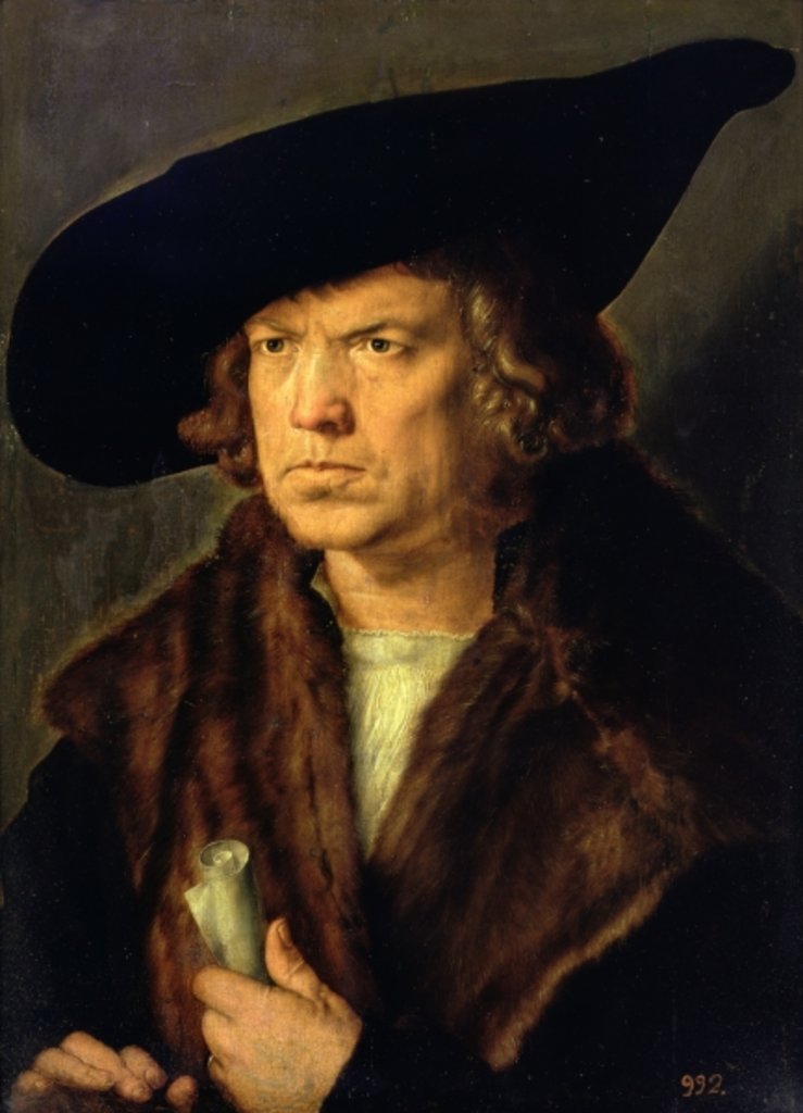 Detail of Portrait of an Unknown Man, 1524 by Albrecht Dürer or Duerer