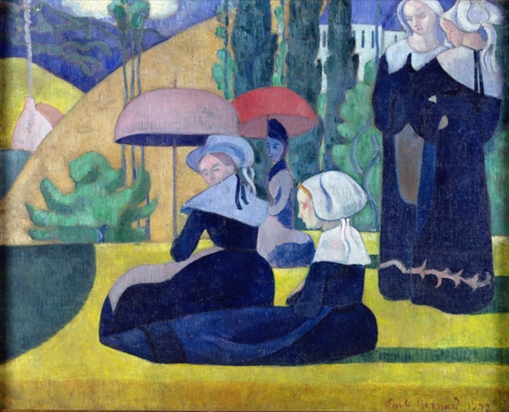Detail of Breton Women in the Shade, 1892 by Emile Bernard