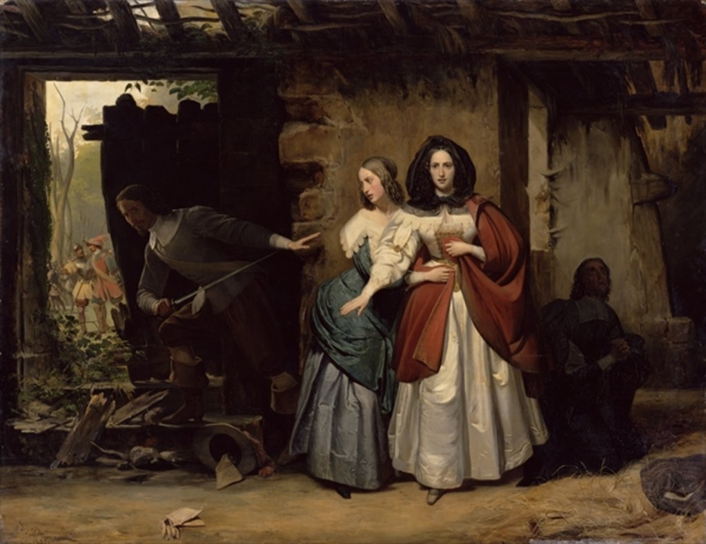 Detail of The Flight of Henrietta-Maria of France, Queen of England in 1638, 1835 by Francois-Augustin Desmoulins