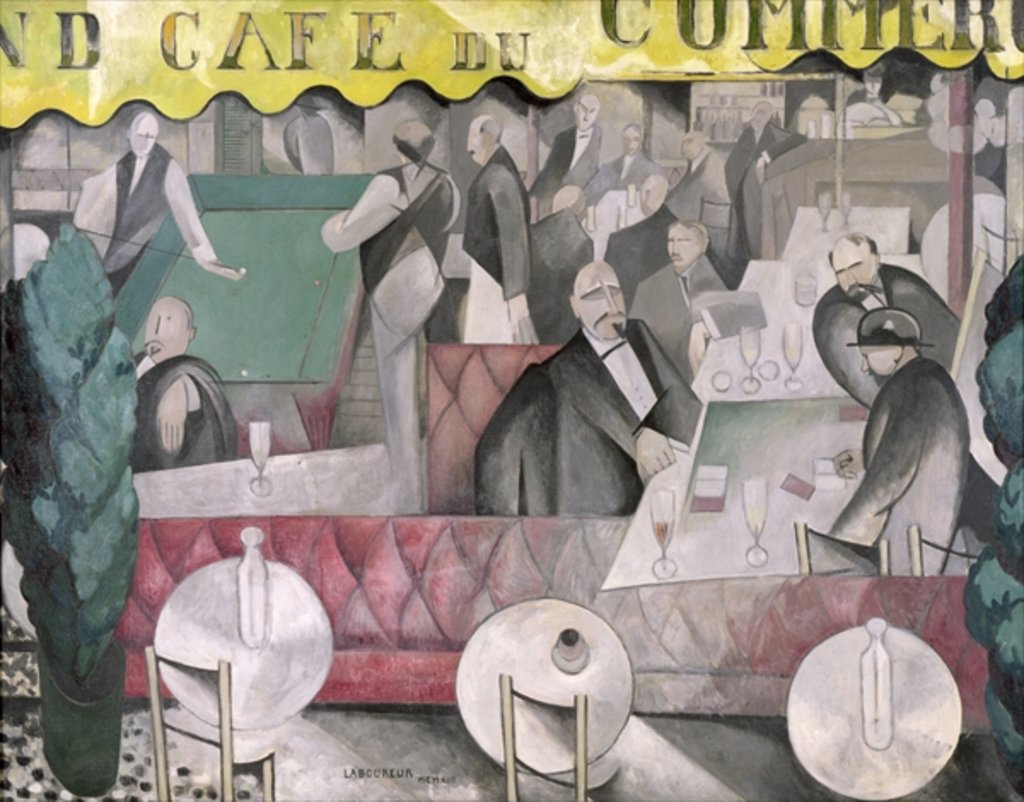 Detail of The Cafe du Commerce by Jean-Emile Laboureur