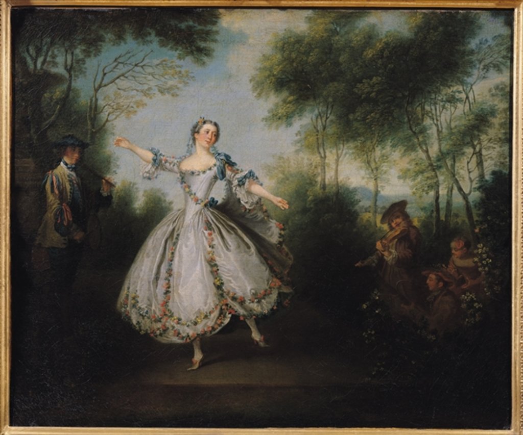 Detail of Marie-Anne Cuppi known as La Camargo, dancing, 1730 by Nicolas Lancret