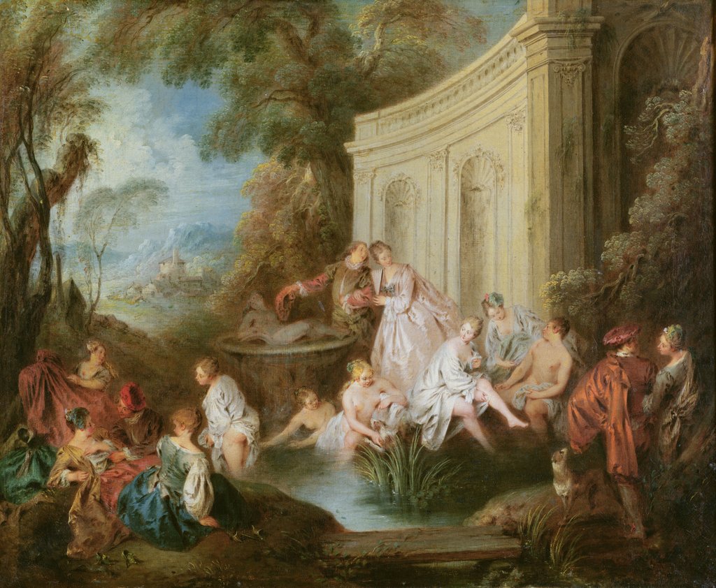 Detail of The Bathers by Jean-Baptiste Joseph Pater