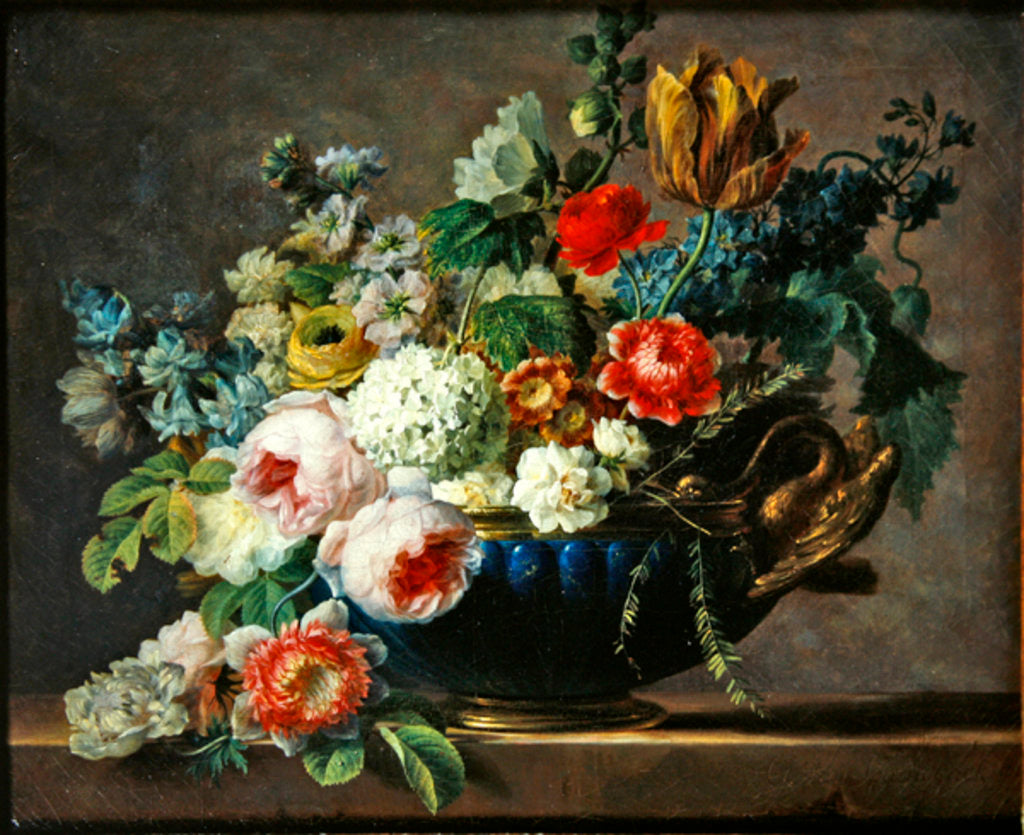 Detail of Vase of flowers by Gerard van Spaendonck