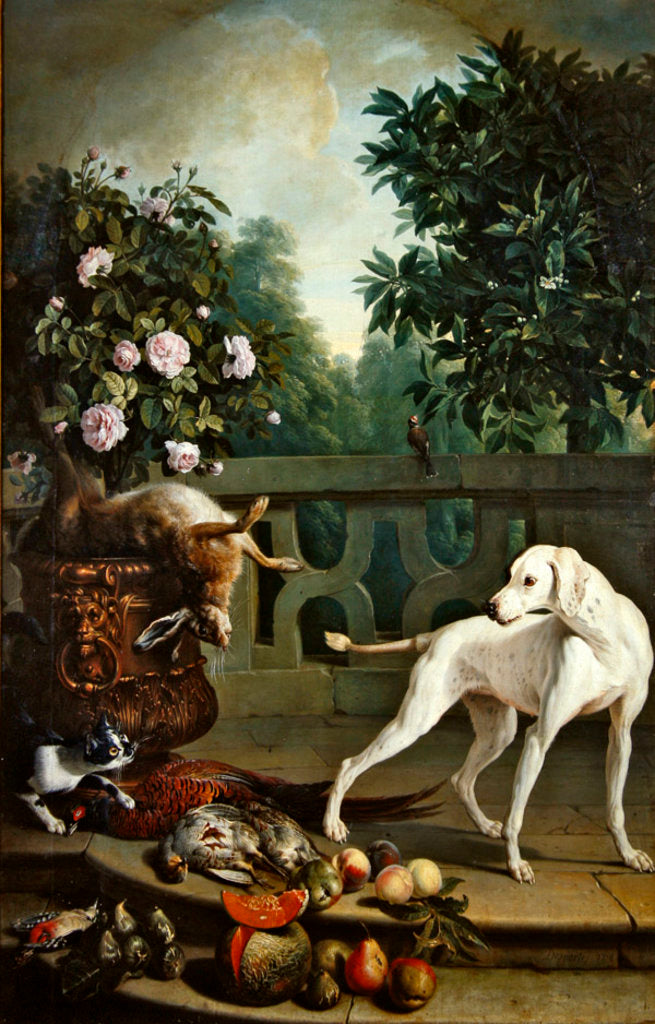 Detail of Animals, flowers and fruits by Alexandre-Francois Desportes