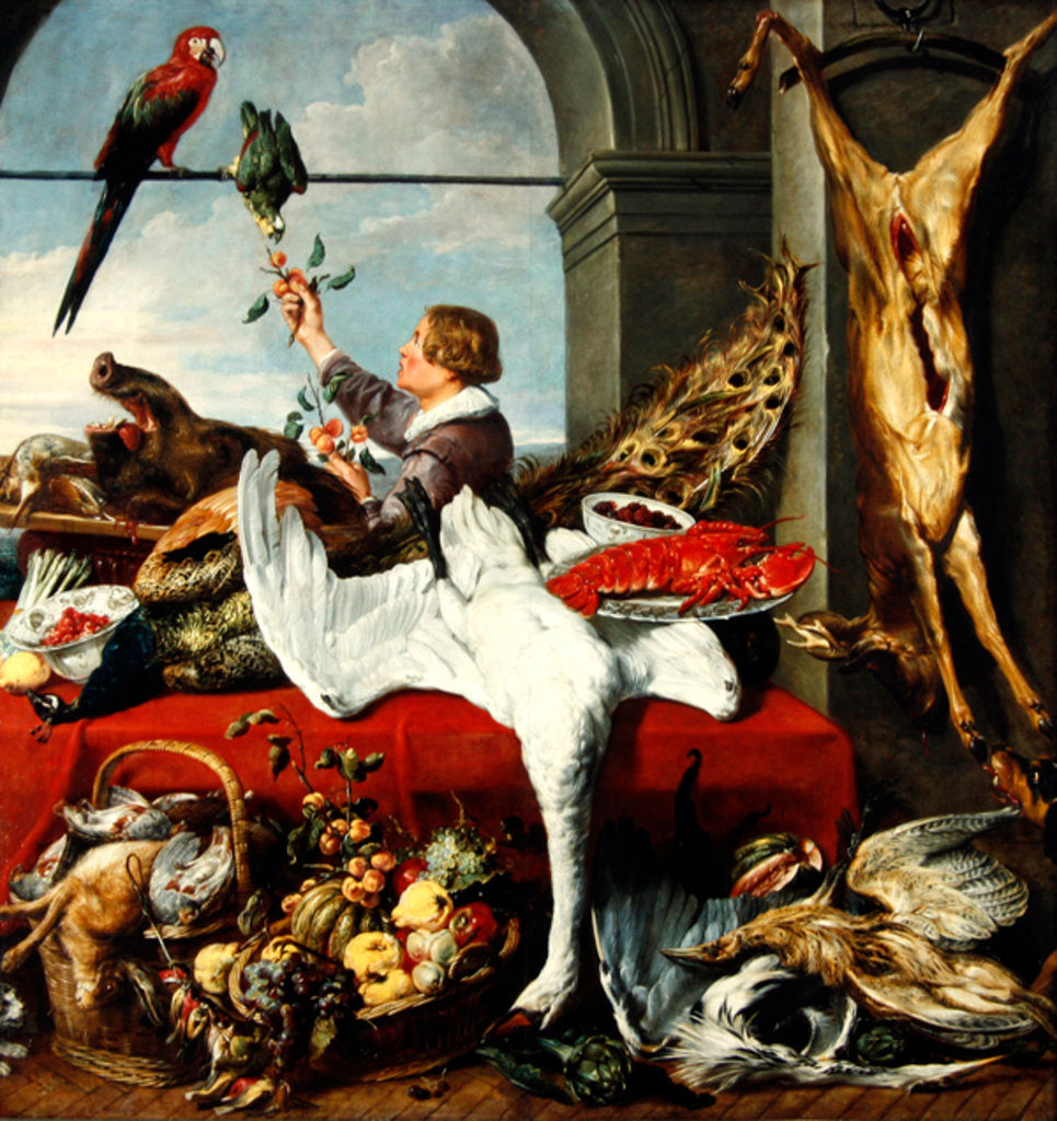 Detail of Interior of an office, or still life with game, poultry and fruit, c.1635 by Frans Snyders or Snijders