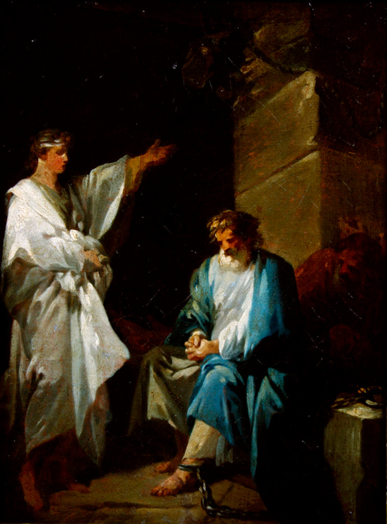 Detail of St Sebastian preaching the faith of Diocletian in prisons by Francois Andre Vincent