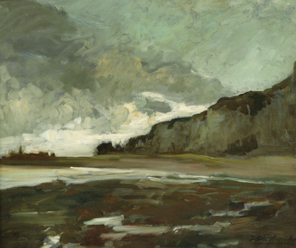 Detail of Les Falaises at Dieppe by Jacques-Emile Blanche