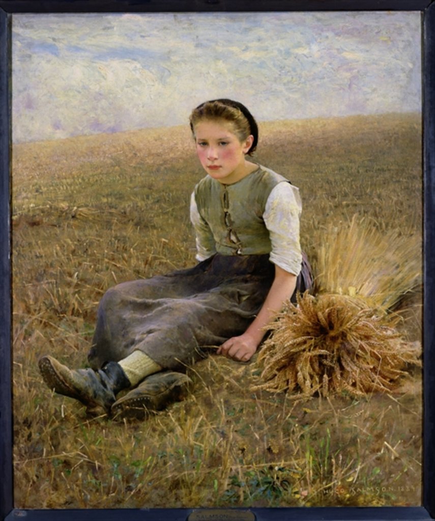 Detail of The Little Gleaner, 1884 by Hugo Salmson