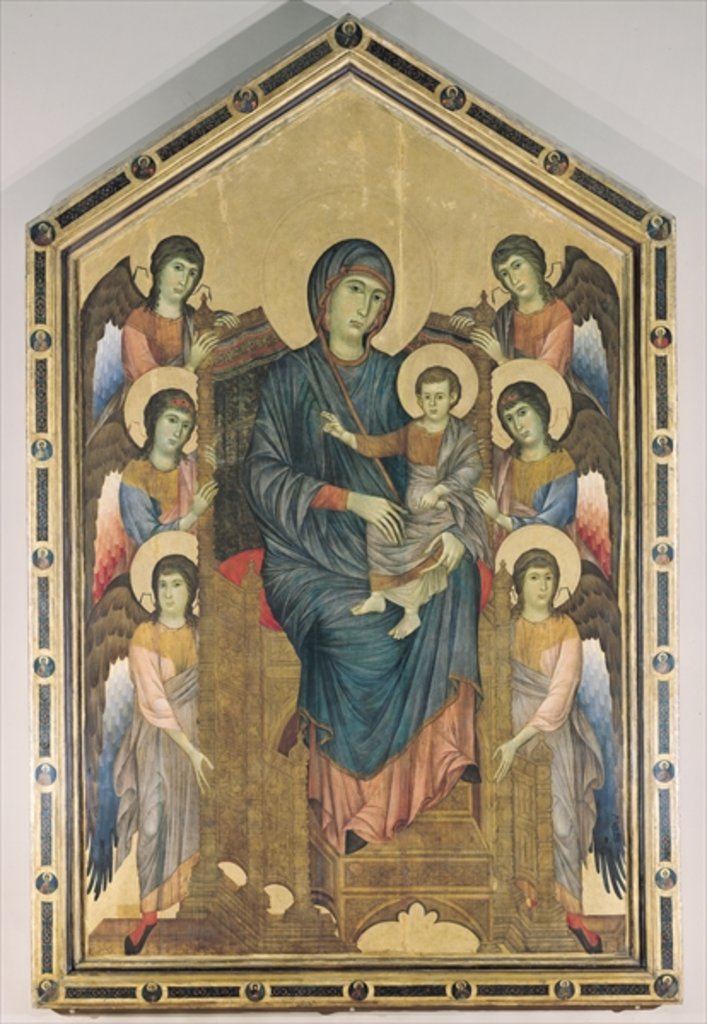 Detail of The Virgin and Child in Majesty surrounded by Six Angels, c.1270 by Giovanni Cimabue