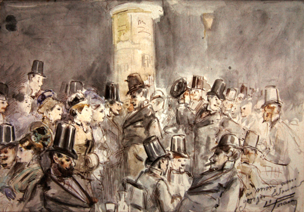 Detail of A Parisian Boulevard, 1880 by Jean Louis Forain