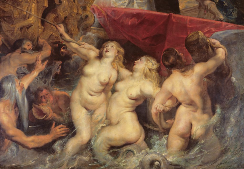 Detail of Detail of the Sirens from 'The Arrival of Marie de Medici in Marseilles', 3rd November 1600, 1621-25 by Peter Paul Rubens