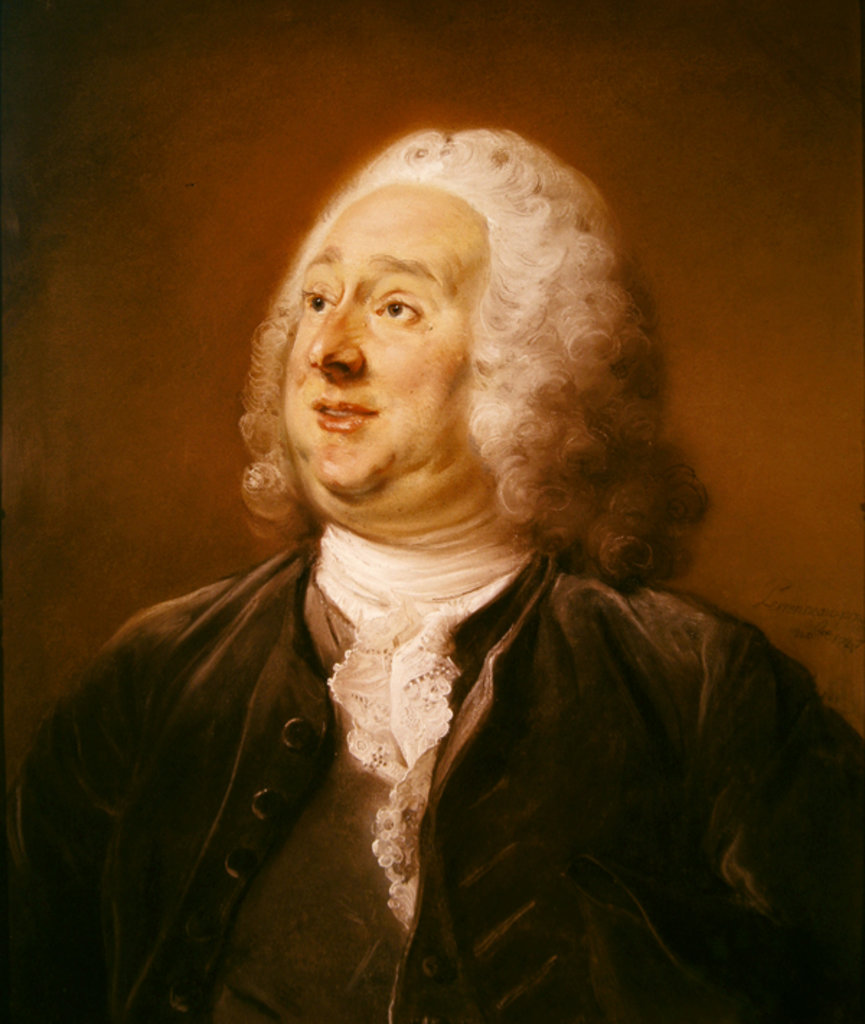 Detail of Comte de Bastard, 1747 by Jean-Baptiste Perronneau