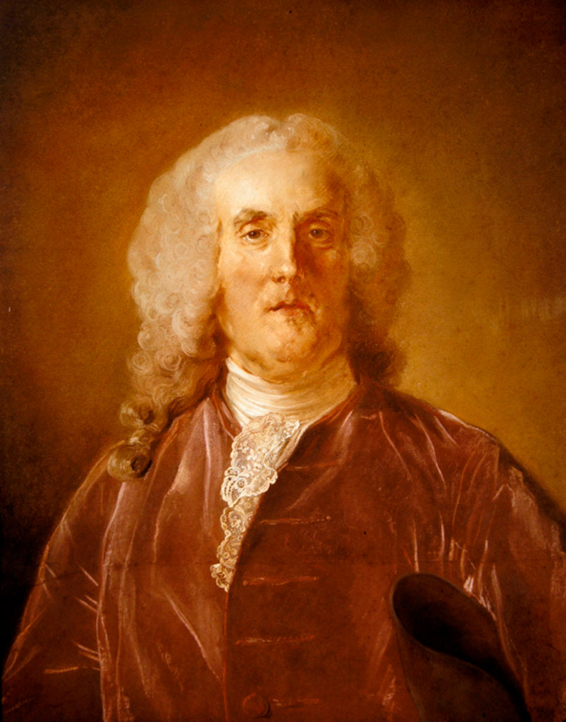 Detail of Abraham van Robais by Jean-Baptiste Perronneau