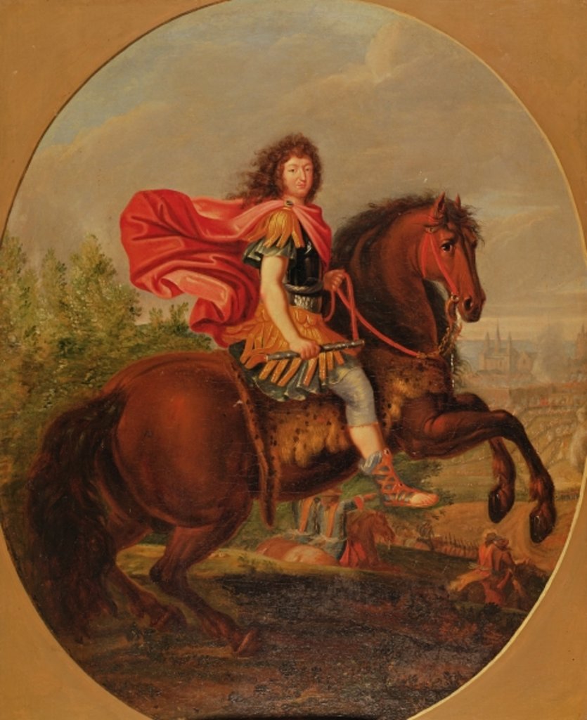 Detail of Equestrian portrait of Louis XIV by Jean-Baptiste Martin