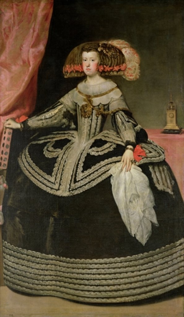 Detail of Queen Maria Anna of Austria, c. 1652 by Diego Rodriguez de Silva y Velazquez