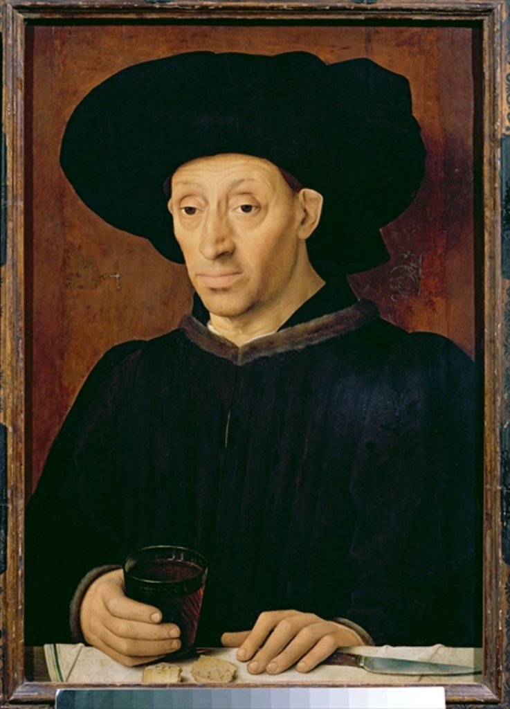 Detail of Man with a Glass of Wine by Portuguese School