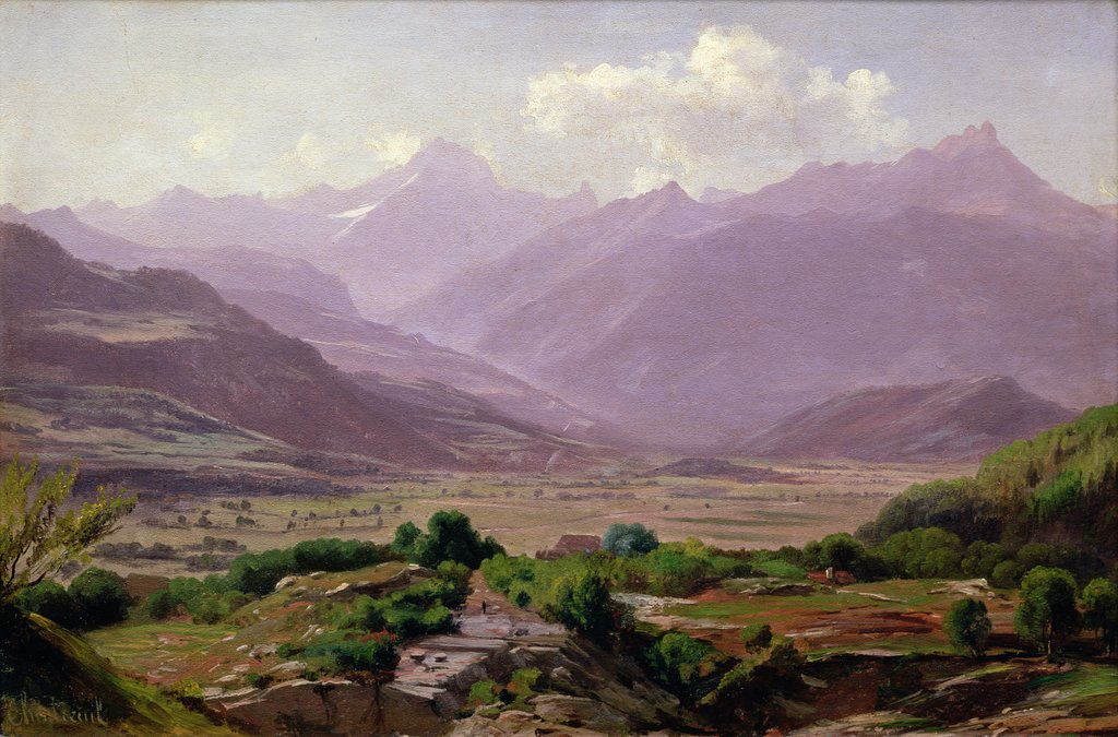 Detail of A valley at dawn, 1852 by Antoine Chintreuil